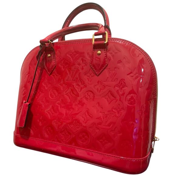 Louis Vuitton Monogram Vernis Alma PM in Patent Indian Rose Red - Picture 3 of 7